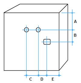 Measurements for service holes